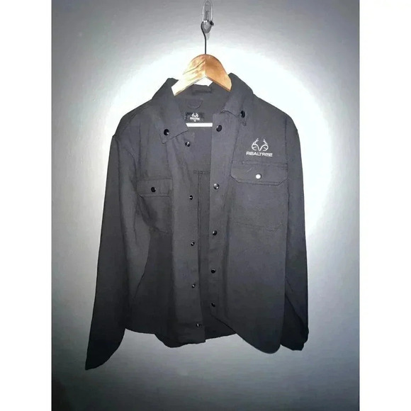 Realtree Black Snap Button Up Jacket XL - Picture 1 of 5